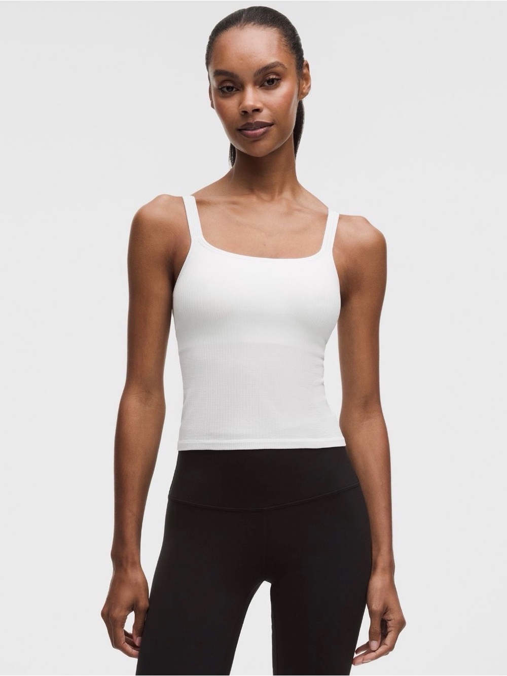 Lululemon Ebb to Street Scoop-Neck Cropped Tank Top *White